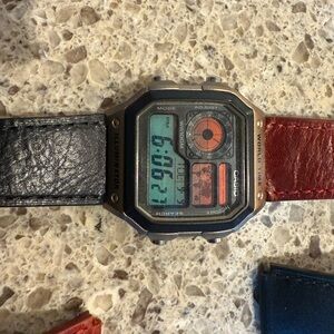Casio Black and Red Digital Smartwatch